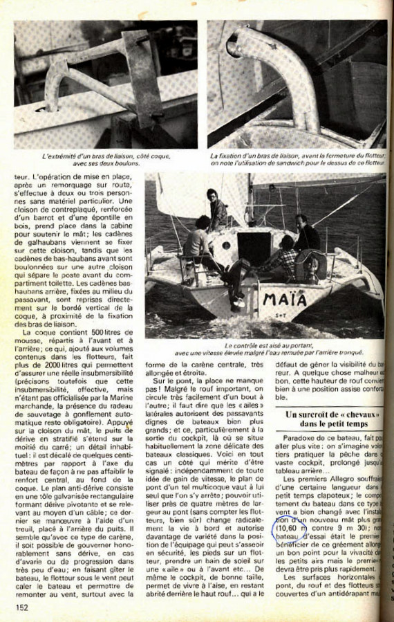 Allegro test de la revue bateaux 1979 page 152