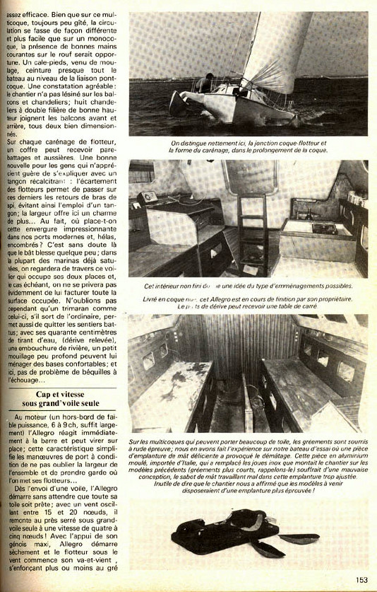 Allegro test de la revue bateaux 1979 page 153