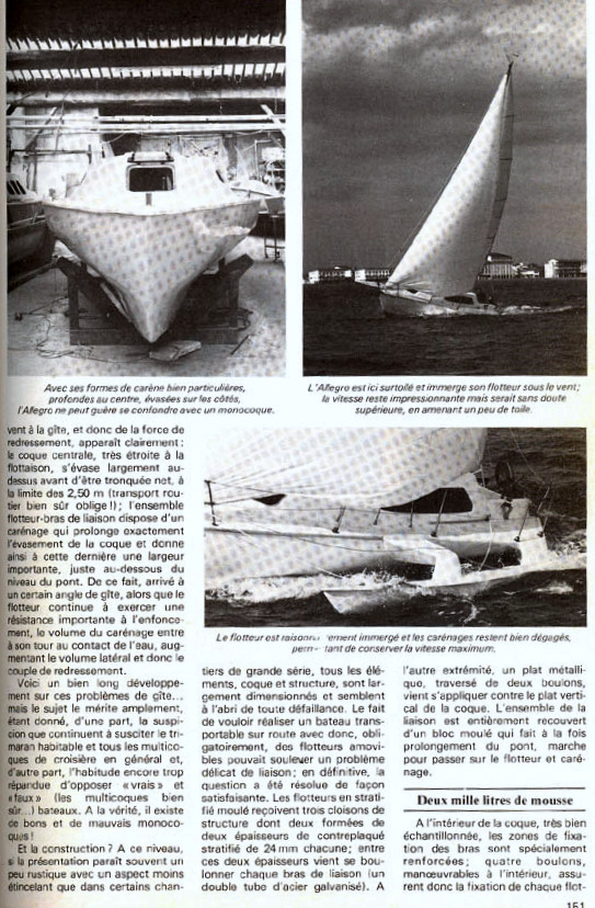 Allegro test de la revue bateaux 1979 page 151